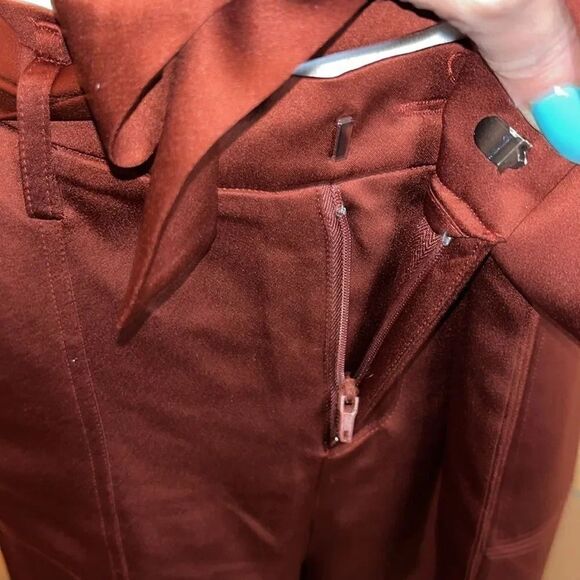 JOIE Rusty Copper Satin Wide Leg Crop Panrs, M! - Picture 4 of 9